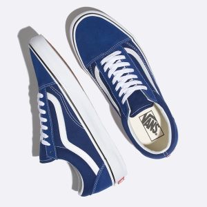 Vans Bayan Spor Ayakkabı Old Skool Mavi/Beyaz | 70584-191